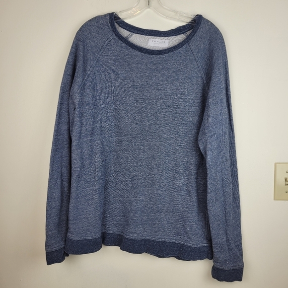 Everlane heather blue sweatshirt crewneck 100% cotton casual minimal normcore M - Picture 3 of 11